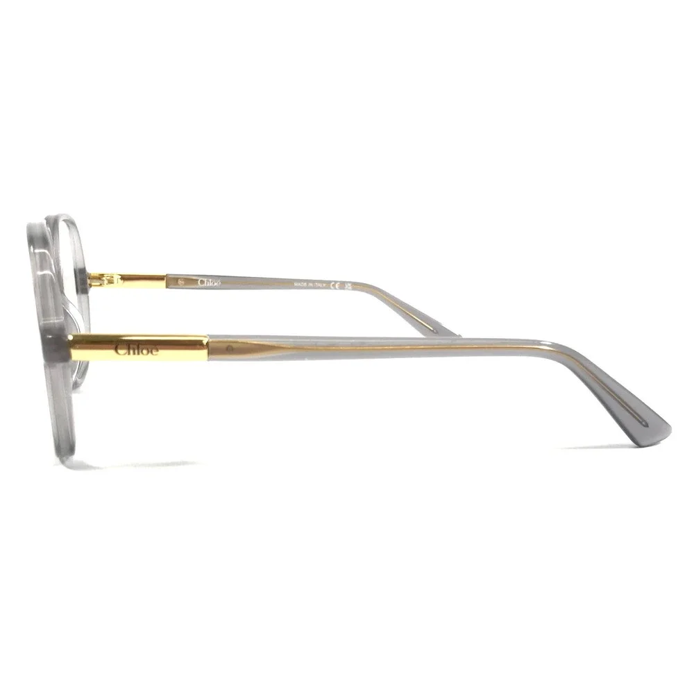 Chloe Eyeglasses Frames CH0368O 005 Beige Transparent Gold Hexagonal 54-16-140